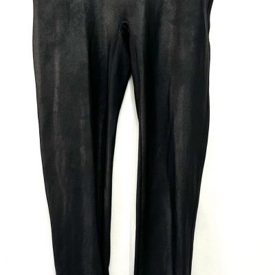 Spanx Faux Leather Leggings Black Shiny Size 1X Women’s Cocktail Party